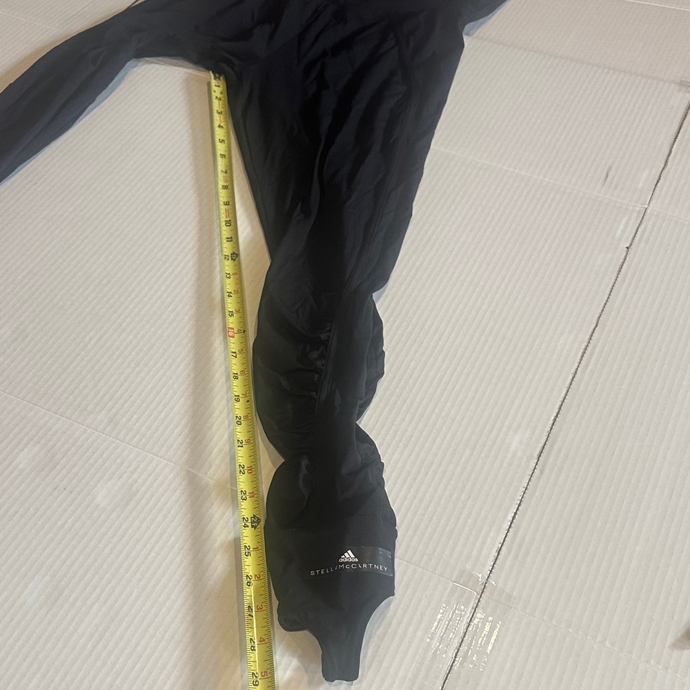 Stella McCartney Adidas black Leggings with partial foot insert fold over waist - Picture 3 of 13
